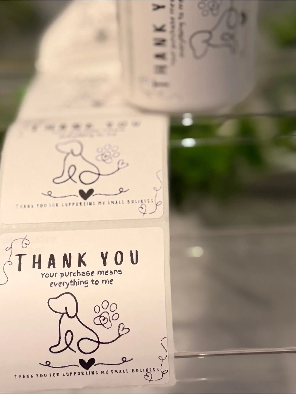 Dog Thank You Stickers 2x2 | 200 Small Business Labels Your Purchase Matters